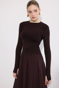 PARMAK GEÇMELİ UZUN KOLLU BODY