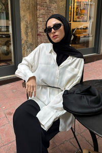 RELAX FIT SATEN GÖMLEK