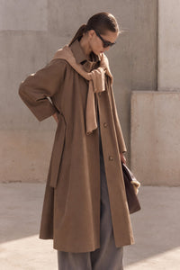 OVERSIZE İÇİ KAPİTONELİ TRENÇKOT