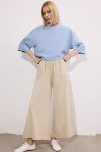 BELİ LASTİKLİ CEPLİ GABARDİN PANTOLON