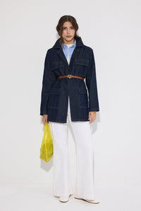 KEMER DETAYLI DENİM CEKET