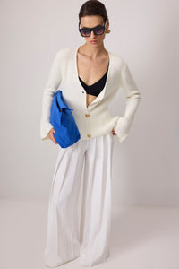 PİLELİ WIDE LEG KREP PANTOLON