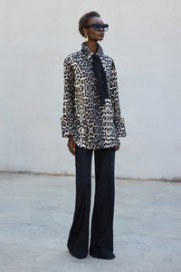LEOPAR  DESENLİ GENİŞ MANŞETLİ GÖMLEK