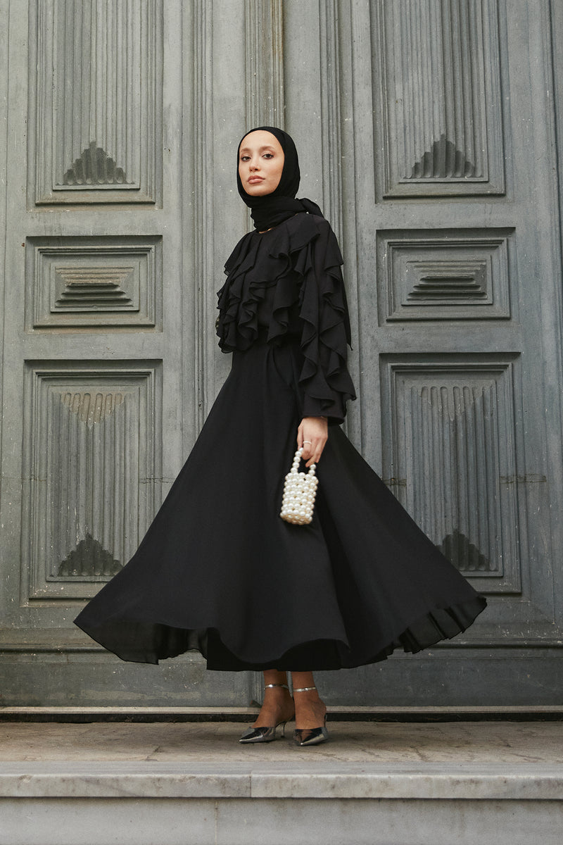 Siyah Şi̇fon Etek 24S1S0007 – Touche – Touche Prive