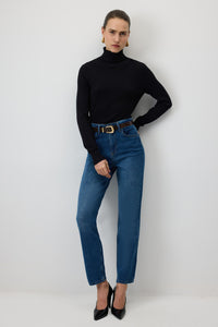 BELİ LASTİKLİ DENİM PANTOLON