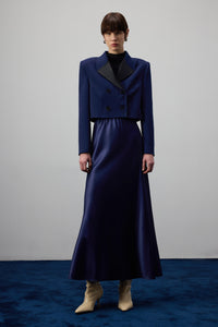 SATEN YAKALI KISA BLAZER CEKET