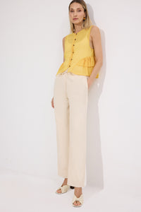 BELİ LASTİKLİ DENİM PANTOLON