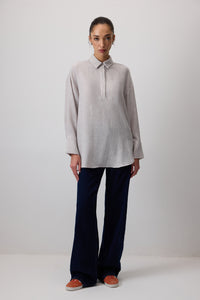 GÖMLEK YAKA MELANJ TUNİK