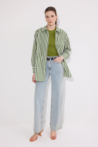 KALIN ÇİZGİLİ OVERSIZE GÖMLEK