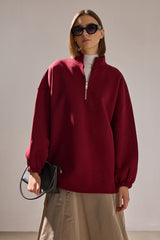 DİK YAKA OVERSIZE 3 İPLİK SWEATSHIRT