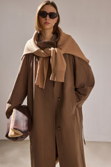 OVERSIZE İÇİ KAPİTONELİ TRENÇKOT