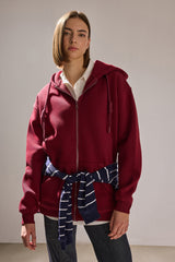 KAPÜŞONLU FERMUARLI OVERSIZE SWEATSHIRT
