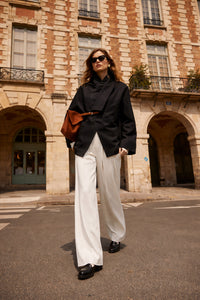 DERİ KEMERLİ SATEN CEKET