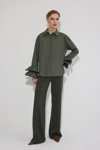 MANŞET DETAYLI POPLİN GÖMLEK