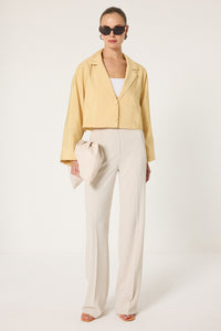 ÖZEL DOKULU DÖKÜMLÜ DÜZ PAÇA PANTOLON