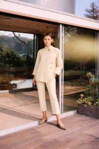 ASİMETRİK DÜĞME DETAYLI PANTOLON TAKIM