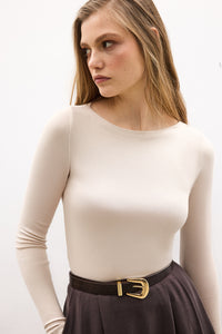 KAYIK YAKA UZUN KOLLU BODY